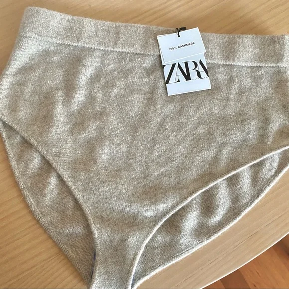 Zara cashmere bra top and briefs matching SET - Picture 4 of 8